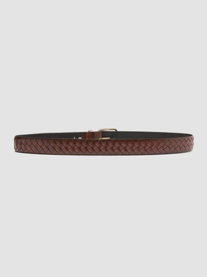 Officine Creative Belts OC STRIP 28 Teak Brown Leather Belt 8211 Men