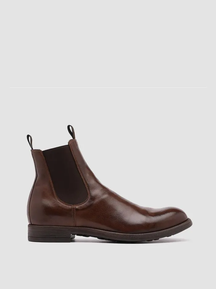 Officine Creative Boots and Ankle Boots CHRONICLE 002 Cigar Brown Leather Chelsea Boots 8211 Men Officine Creative Boots and Ankle Boots CHRONICLE 002 Cigar Brown Leather Chelsea Boots 8211 Men