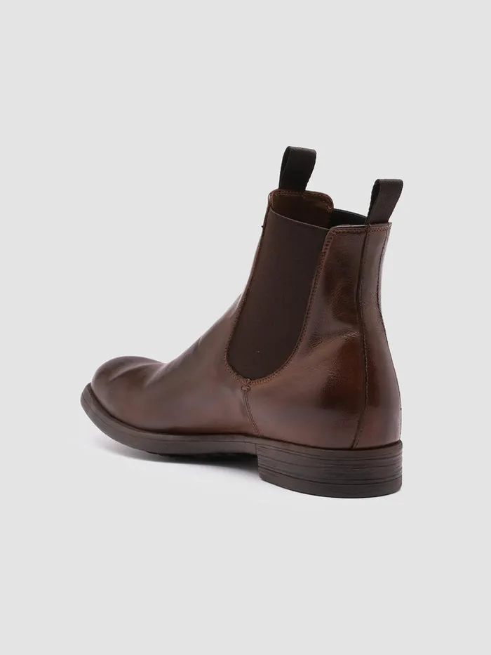 Officine Creative Boots and Ankle Boots CHRONICLE 002 Cigar Brown Leather Chelsea Boots 8211 Men