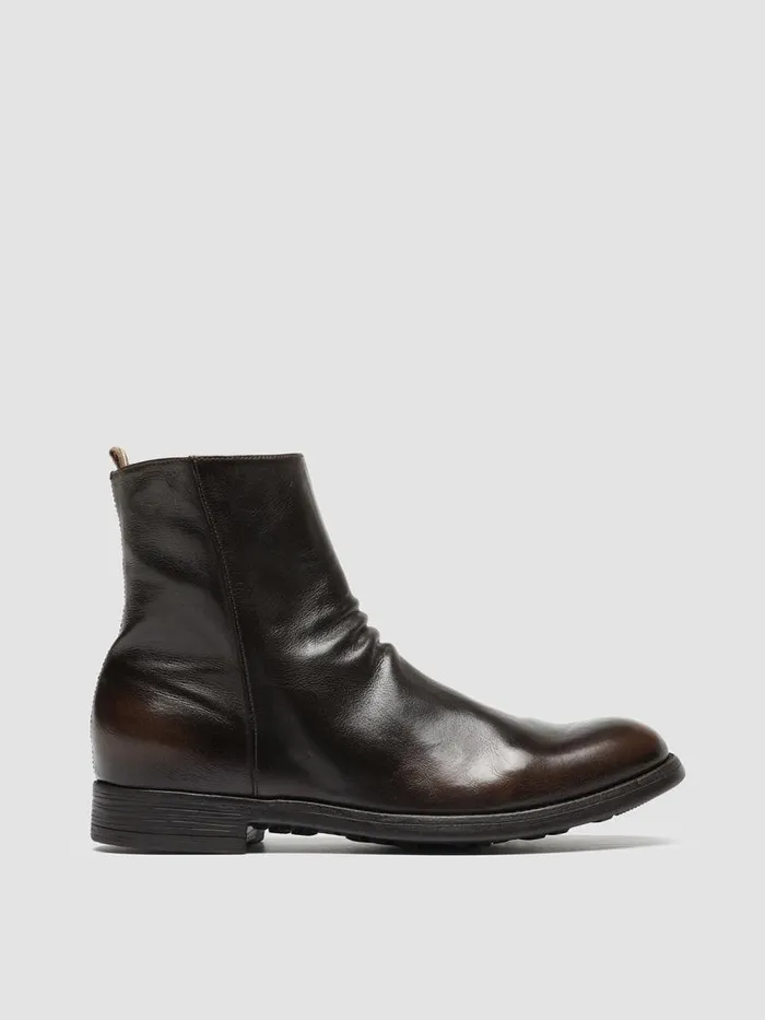 Officine Creative Boots and Ankle Boots CHRONICLE 058 CaffMoro Brown Leather Zip Boots 8211 Men Officine Creative Boots and Ankle Boots CHRONICLE 058 CaffMoro Brown Leather Zip Boots 8211 Men
