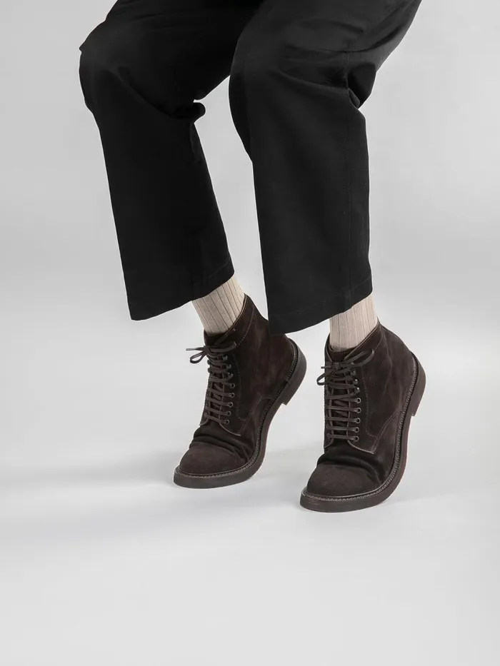 Officine Creative Boots and Ankle Boots HOPKINS FLEXI 203 Pepe Brown Suede Laceup Boots 8211 Men Officine Creative Boots and Ankle Boots HOPKINS FLEXI 203 Pepe Brown Suede Laceup Boots 8211 Men