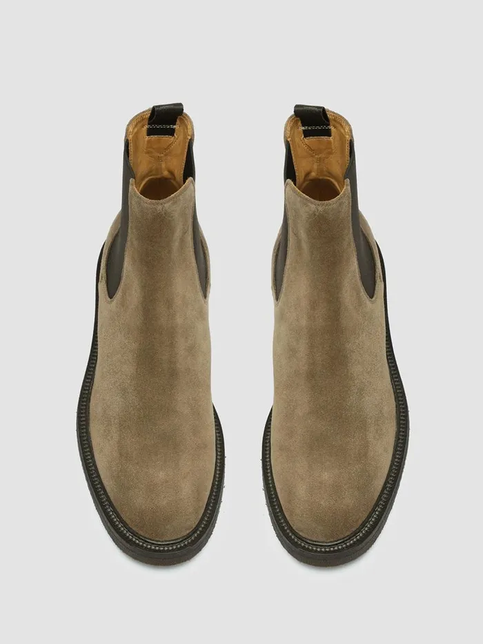 Officine Creative Boots and Ankle Boots HOPKINS FLEXI 204 Tundra Taupe Suede Pull On Boots 8211 Men