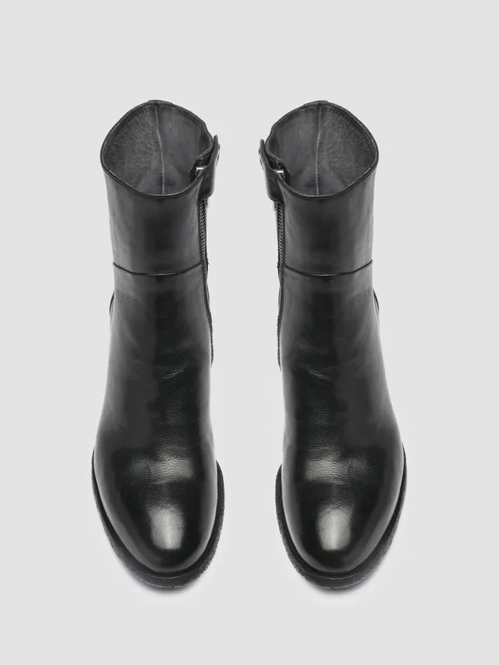 Officine Creative Boots and Booties DENNER 107 Nero Black Leather Ankle Boots 8211 Women Officine Creative Boots and Booties DENNER 107 Nero Black Leather Ankle Boots 8211 Women
