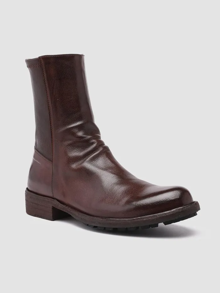 Officine Creative Boots and Booties LEGRAND 203 Otto Burgundy Leather Booties 8211 Women