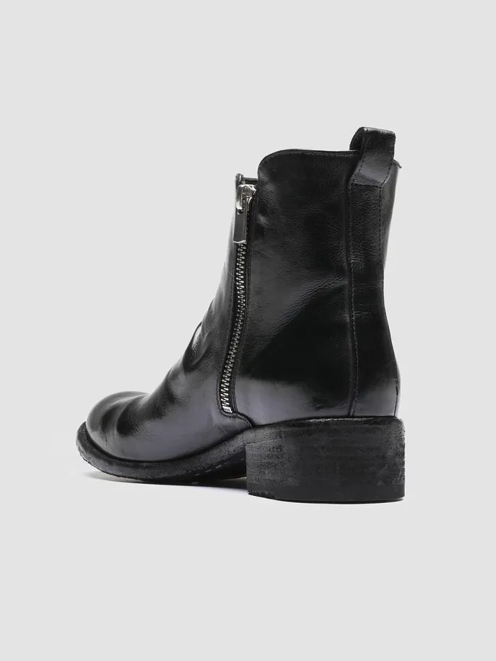 Officine Creative Boots and Booties LISON 040 Nero Black Zipped Leather Ankle Boots 8211 Women Officine Creative Boots and Booties LISON 040 Nero Black Zipped Leather Ankle Boots 8211 Women