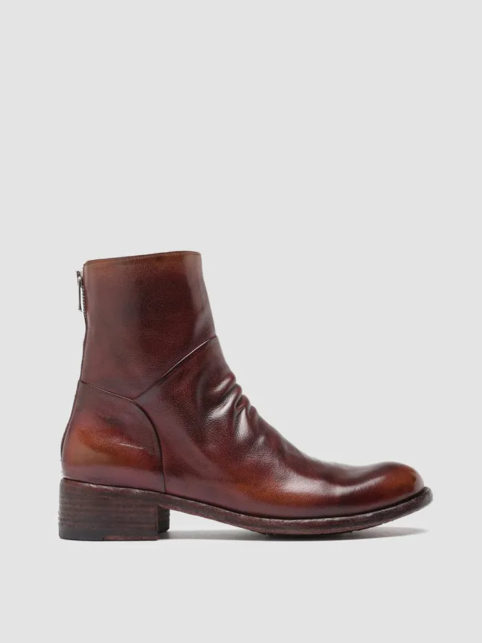 Officine Creative Boots and Booties LISON 047 TabaccoBordo Brown Leather Ankle Boots 8211 Women Officine Creative Boots and Booties LISON 047 TabaccoBordo Brown Leather Ankle Boots 8211 Women