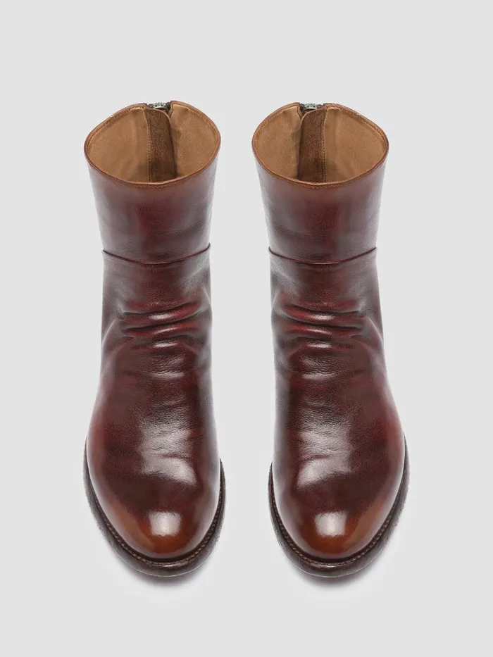 Officine Creative Boots and Booties LISON 047 TabaccoBordo Brown Leather Ankle Boots 8211 Women Officine Creative Boots and Booties LISON 047 TabaccoBordo Brown Leather Ankle Boots 8211 Women