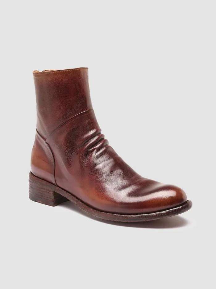Officine Creative Boots and Booties LISON 047 TabaccoBordo Brown Leather Ankle Boots 8211 Women Officine Creative Boots and Booties LISON 047 TabaccoBordo Brown Leather Ankle Boots 8211 Women