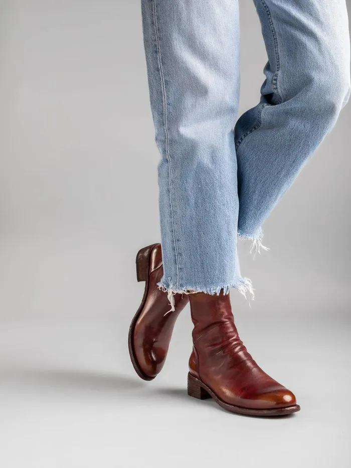 Officine Creative Boots and Booties LISON 047 TabaccoBordo Brown Leather Ankle Boots 8211 Women Officine Creative Boots and Booties LISON 047 TabaccoBordo Brown Leather Ankle Boots 8211 Women