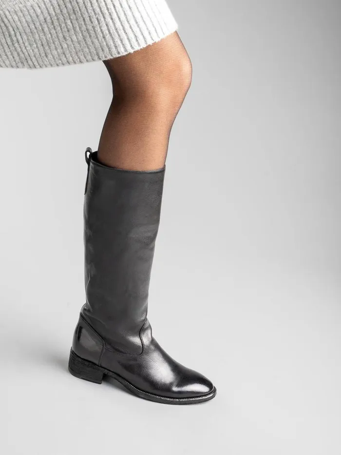 Officine Creative Boots and Booties SELINE 013 Nero Black Zipped Leather Boots 8211 Women