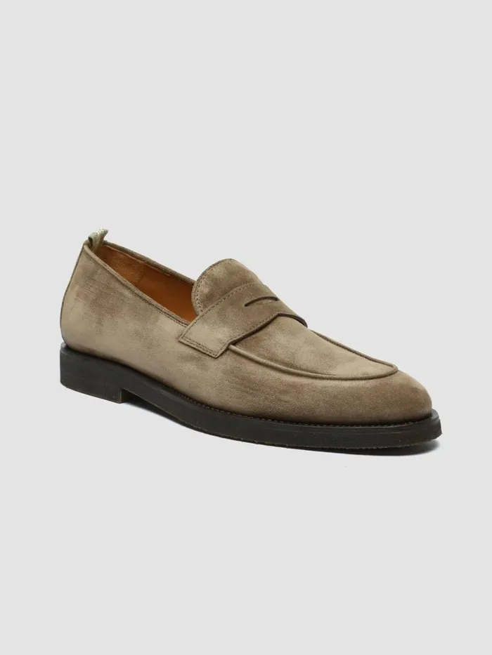 Officine Creative Loafers OPERA FLEXI 101 Tundra Taupe Suede Penny Loafers 8211 Men Officine Creative Loafers OPERA FLEXI 101 Tundra Taupe Suede Penny Loafers 8211 Men