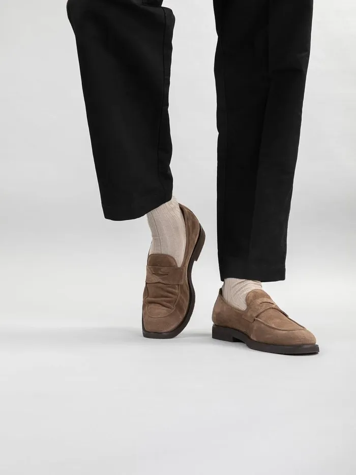 Officine Creative Loafers OPERA FLEXI 101 Tundra Taupe Suede Penny Loafers 8211 Men Officine Creative Loafers OPERA FLEXI 101 Tundra Taupe Suede Penny Loafers 8211 Men