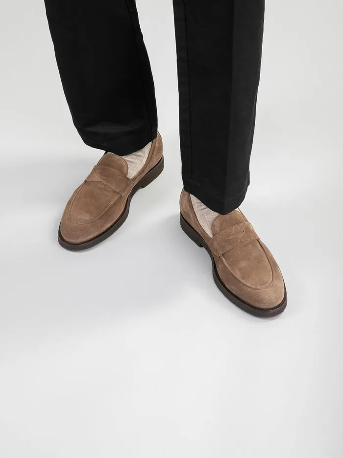 Officine Creative Loafers OPERA FLEXI 101 Tundra Taupe Suede Penny Loafers 8211 Men Officine Creative Loafers OPERA FLEXI 101 Tundra Taupe Suede Penny Loafers 8211 Men