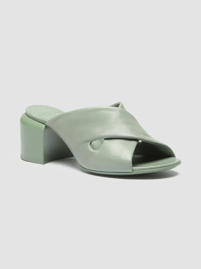 Officine Creative Sandals ETHEL 012 Jade Green Leather Sandals 8211 Women