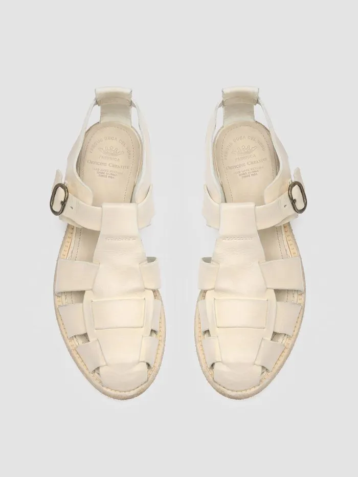 Officine Creative Sandals LEXIKON 536 Nebbia White Leather Sandals 8211 Women