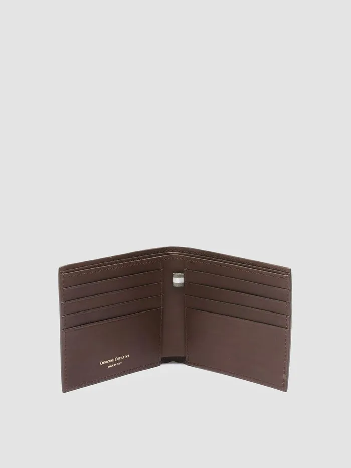 Officine Creative Wallets BOUDIN 23 Moro Brown Leather Bifold Wallet 8211 Men