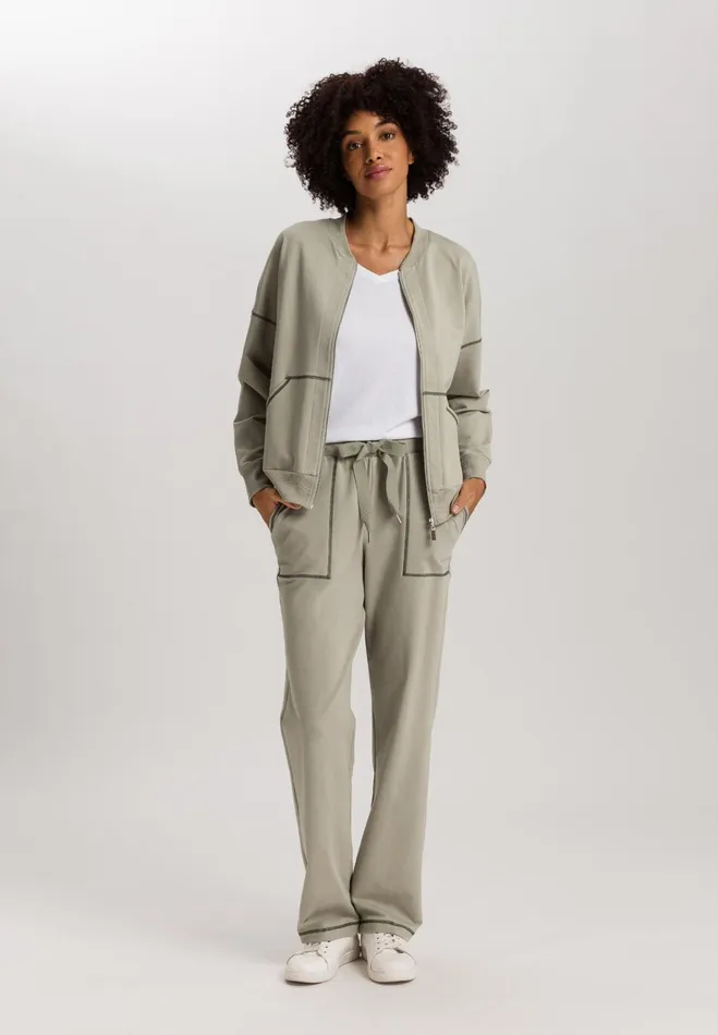 Organic Cotton ZipUp Jacket Crystal Green Women HANRO Jackets and Cardigans