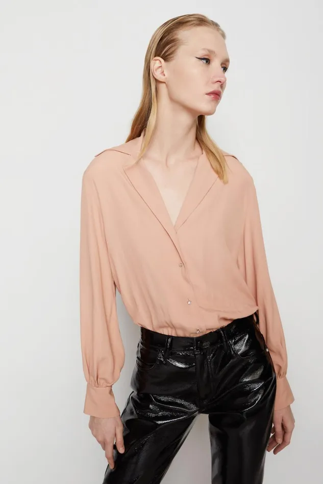 Ottod039Ame Body Shirt With Pleats Women Shirts and Tops