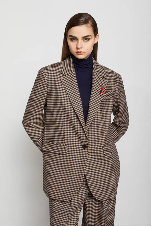 Ottod039Ame Checked Jacket Women Blazers and Jackets