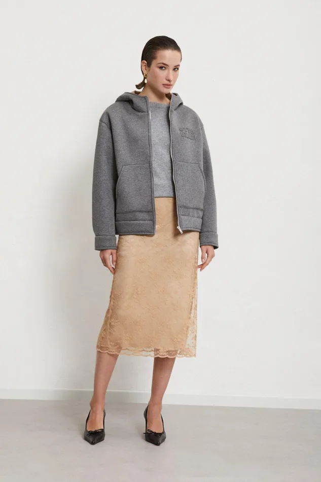 Ottod039Ame Jacket With Embroidery And Hood Women Coats