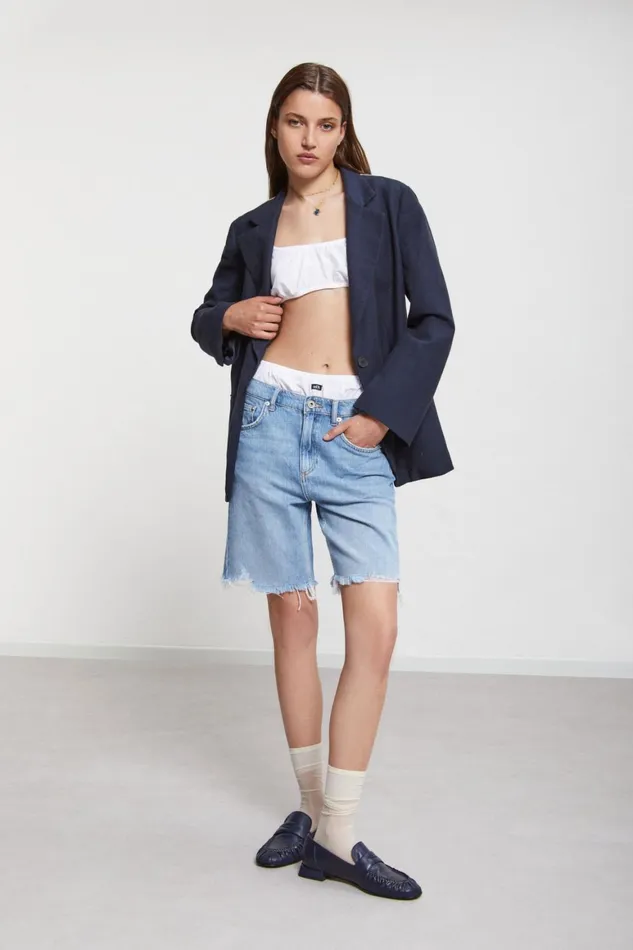 Ottod039Ame Linen Jacket Made With A Twofabric Women Blazers and Jackets