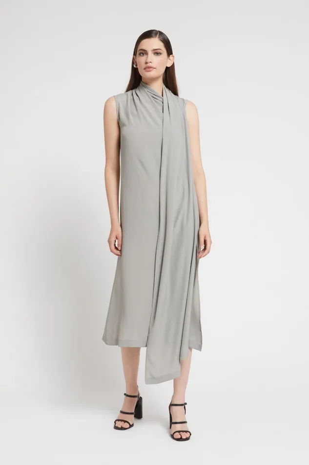 Ottod039Ame Midi Dress With Scarf Women Dresses
