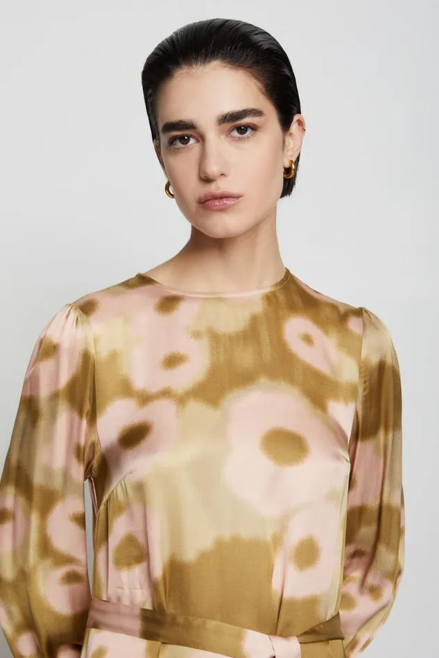 Ottod039Ame Printed Viscose Dress With Belt Women Dresses