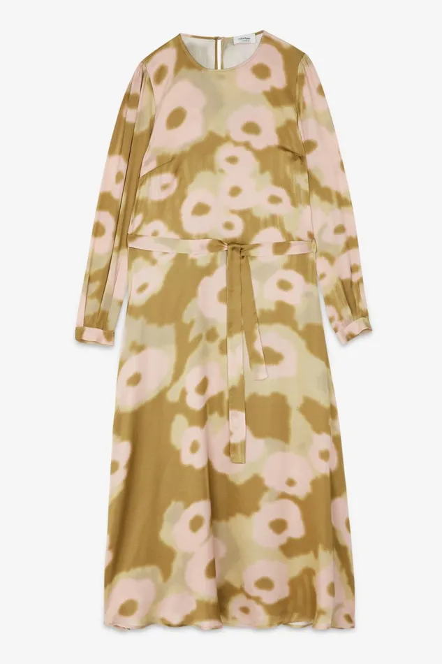 Ottod039Ame Printed Viscose Dress With Belt Women Dresses