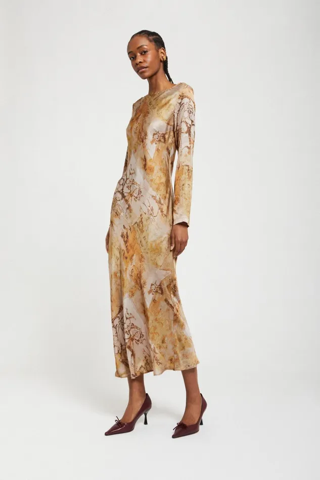 Ottod039Ame Printed Viscose Long Dress Women Dresses
