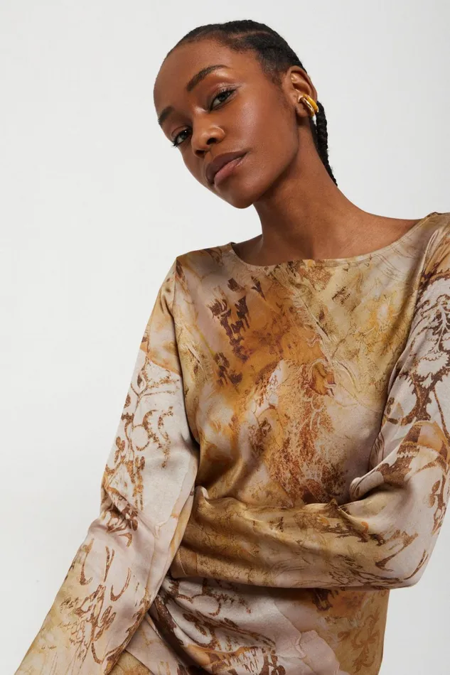 Ottod039Ame Printed Viscose Long Dress Women Dresses