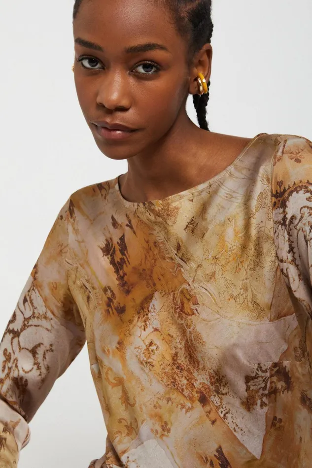Ottod039Ame Printed Viscose Long Dress Women Dresses