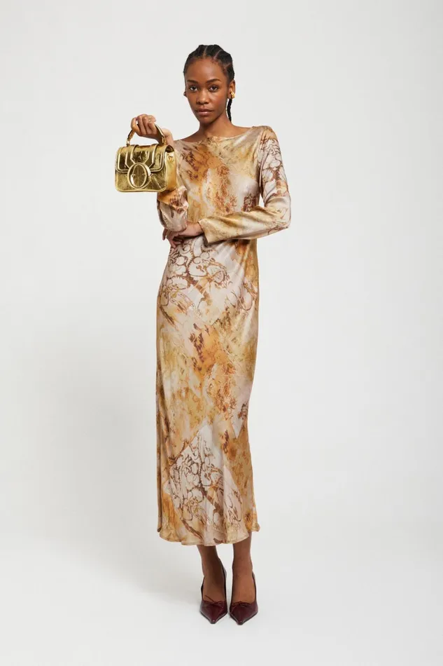 Ottod039Ame Printed Viscose Long Dress Women Dresses