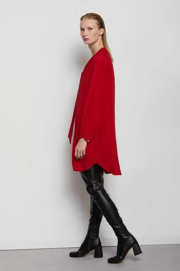 Ottod039Ame Silkblend Dress With Scarf Neck Women Dresses