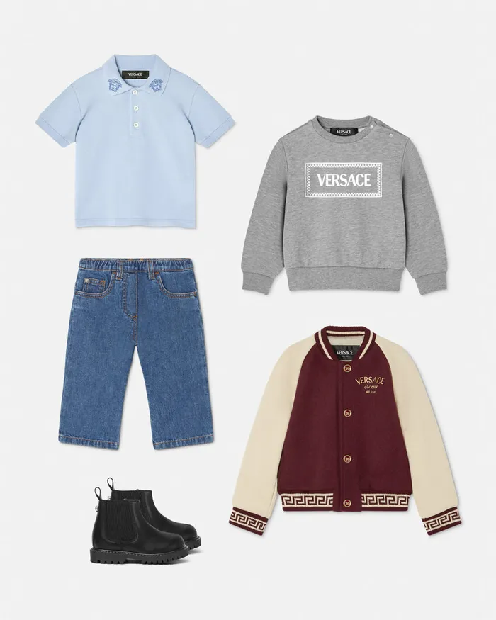 Outerwear and Jackets Kids Versace Logo Baby Bomber Jacket Redwhite