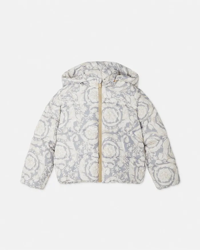 Outerwear Kids Versace Barocco Puffer Jacket Gray