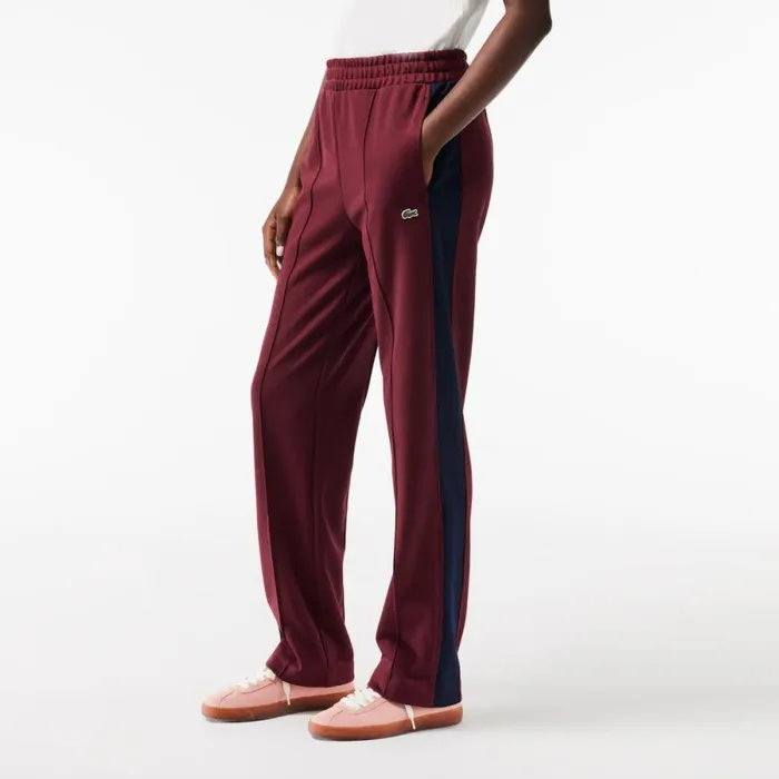 Pants and Leggings Women Lacoste Women039s Paris Colorblock Cotton Sweatpants Bordeaux Navy Blue Lgi