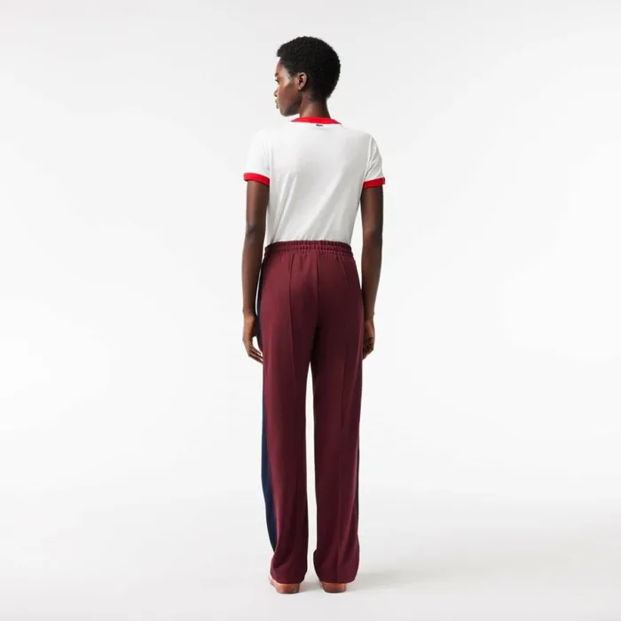 Pants and Leggings Women Lacoste Women039s Paris Colorblock Cotton Sweatpants Bordeaux Navy Blue Lgi