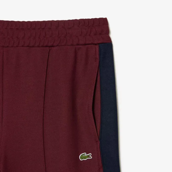 Pants and Leggings Women Lacoste Women039s Paris Colorblock Cotton Sweatpants Bordeaux Navy Blue Lgi