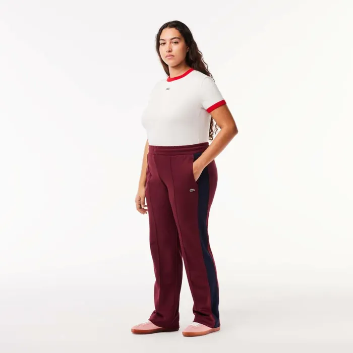 Pants and Leggings Women Lacoste Women039s Paris Colorblock Cotton Sweatpants Bordeaux Navy Blue Lgi