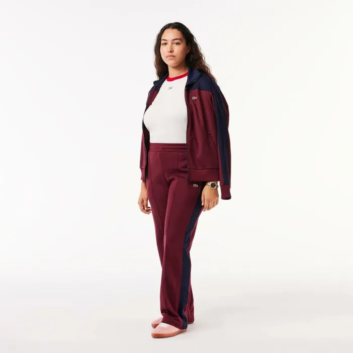 Pants and Leggings Women Lacoste Women039s Paris Colorblock Cotton Sweatpants Bordeaux Navy Blue Lgi
