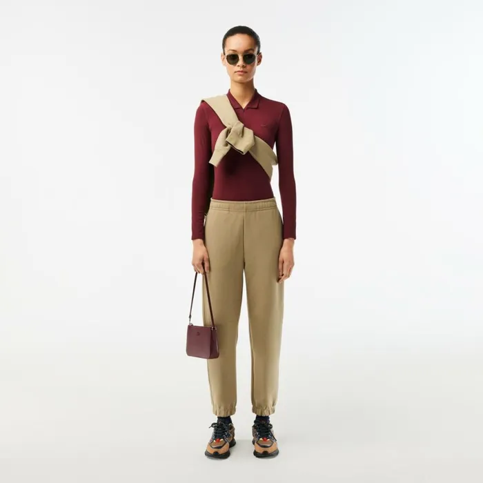 Pants and Leggings Women Lacoste Womens Blended Cotton Sweatpants Beige Cb8