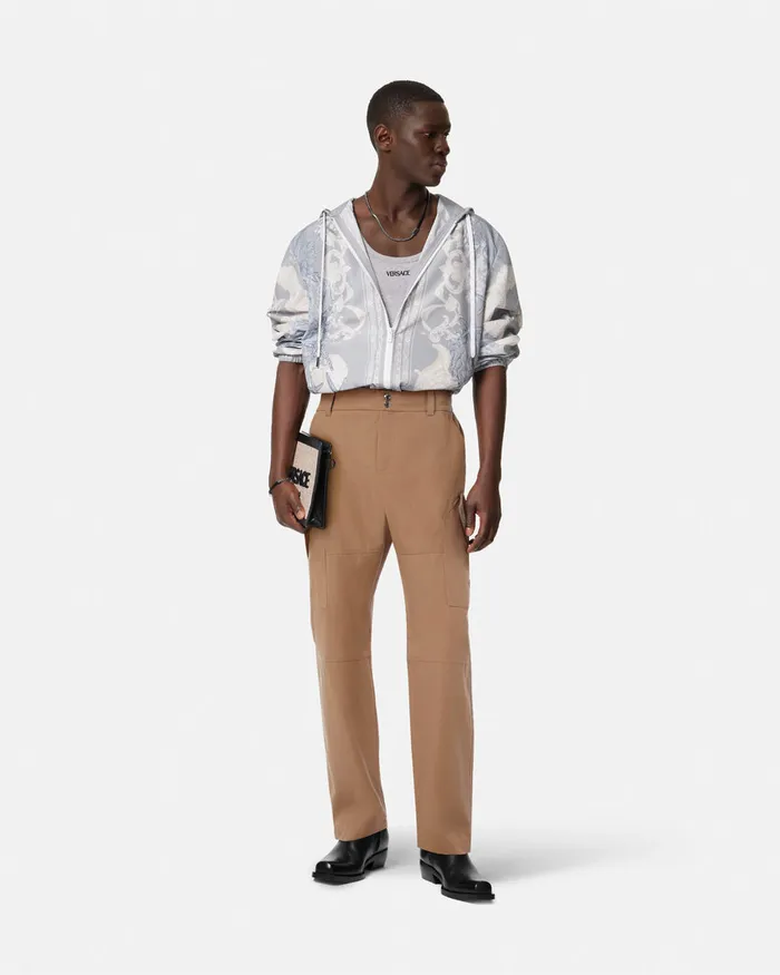 Pants and Shorts Men Versace Milano Stamp Cargo Pants Beige