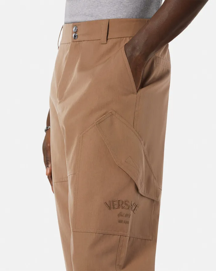 Pants and Shorts Men Versace Milano Stamp Cargo Pants Beige