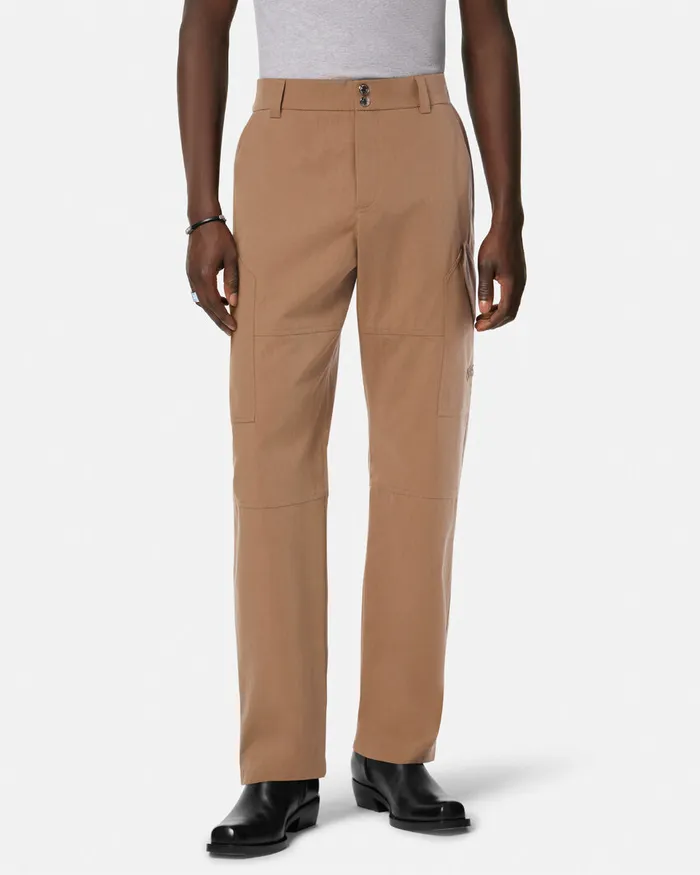Pants and Shorts Men Versace Milano Stamp Cargo Pants Beige