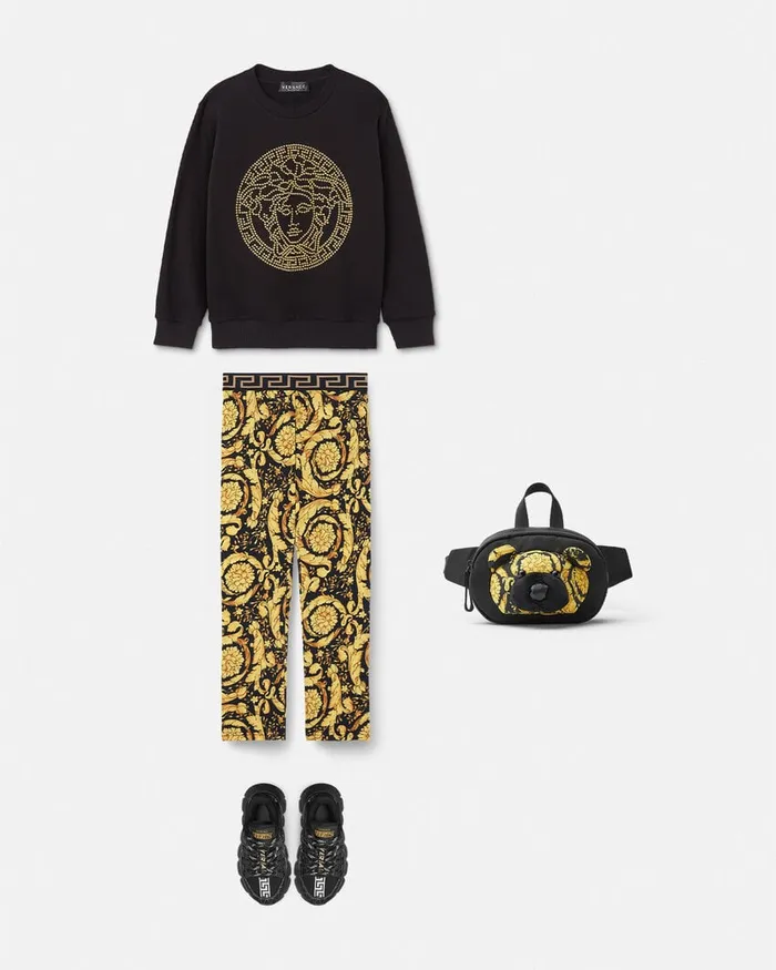 Pants and Skirts Kids Versace Barocco Leggings Blackprint