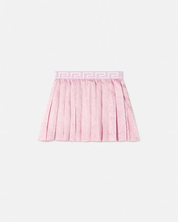 Pants and Skirts Kids Versace Barocco Pleated Skirt Pinkprint