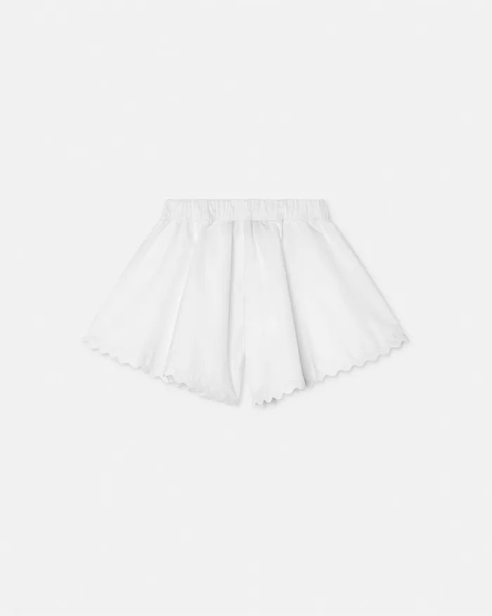 Pants and Skirts Kids Versace Embroidered Sangallo Baby Shorts White