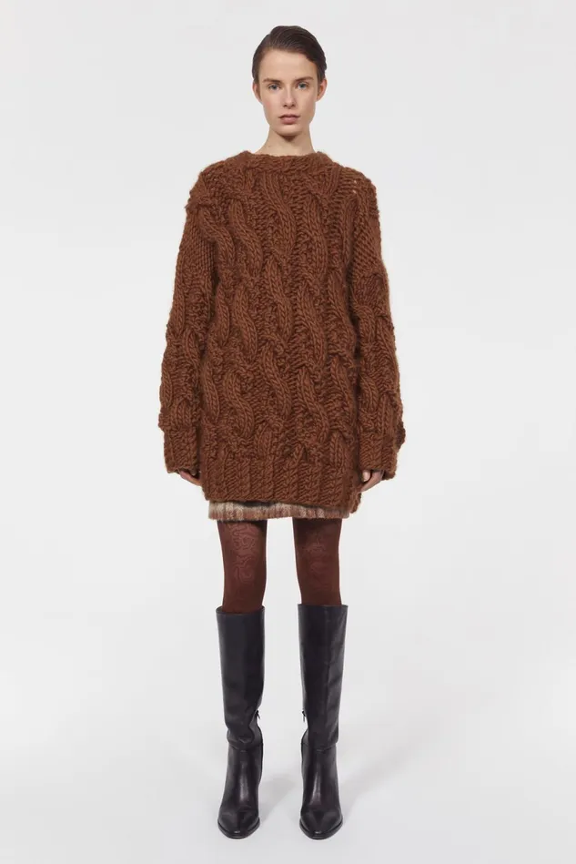 Peeters Cable Knitted Sweater Umber Women Rodebjer Knitwear