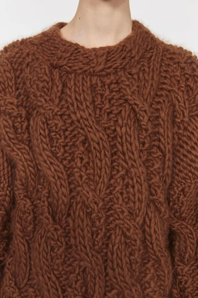 Peeters Cable Knitted Sweater Umber Women Rodebjer Knitwear
