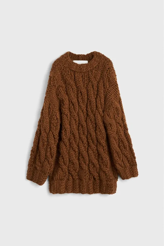 Peeters Cable Knitted Sweater Umber Women Rodebjer Knitwear
